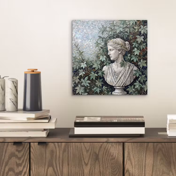 Vrouw - Klassiek - Mozaiëk - Natuur - Groen aluminium wit klein -sfeer1