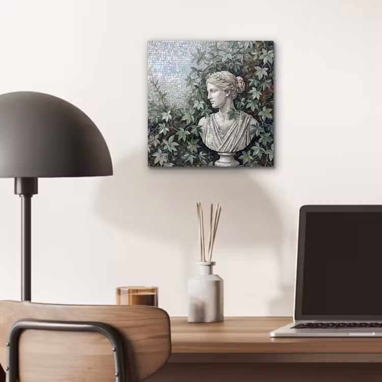 Vrouw - Klassiek - Mozaiëk - Natuur - Groen aluminium wit klein -sfeer5