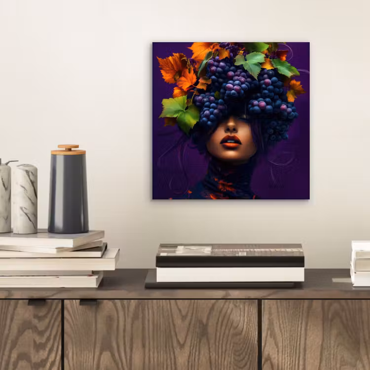 Vrouw - Paars - Druiven aluminium wit klein -sfeer1