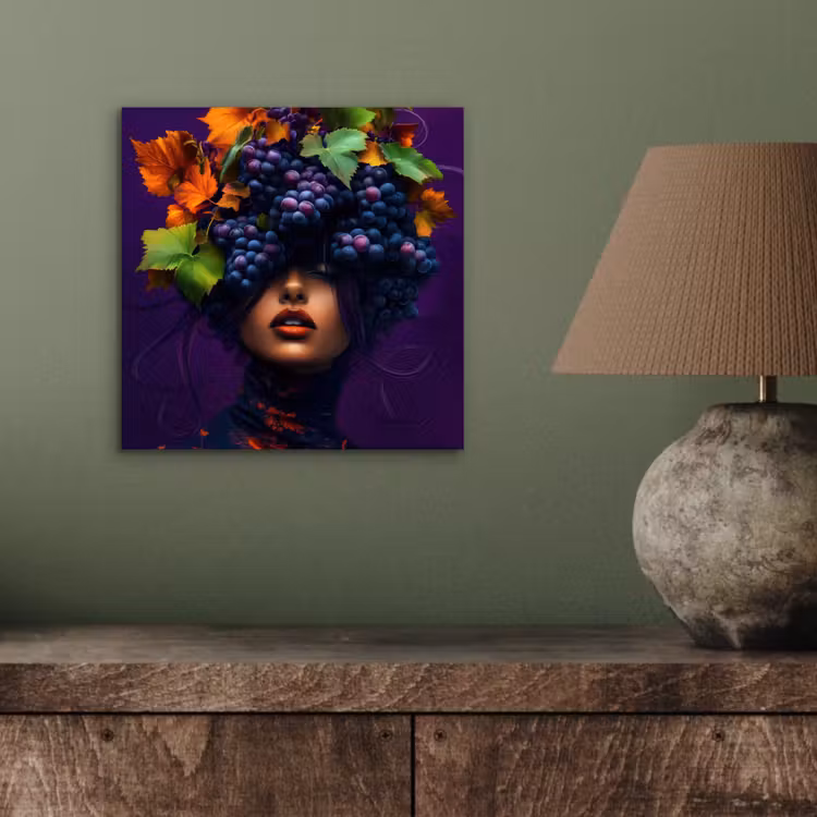Vrouw - Paars - Druiven aluminium wit klein -sfeer2