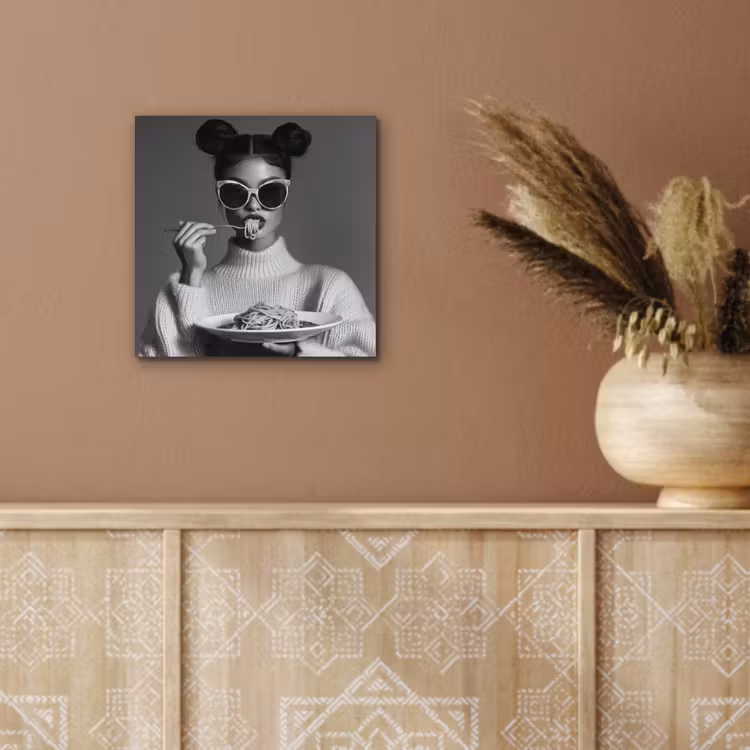 Vrouw - Pasta - Zonnebril aluminium wit klein -sfeer4