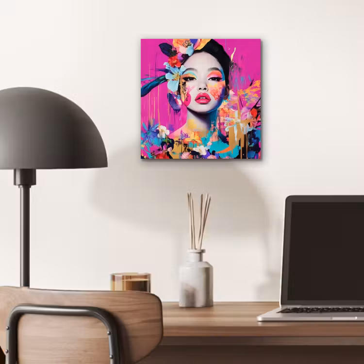 Vrouw - Portret - Abstract - Paars aluminium wit klein -sfeer5