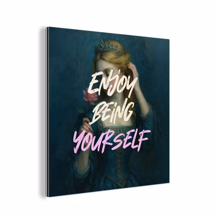 Vrouw - Roos - Quote aluminium wit klein -3d