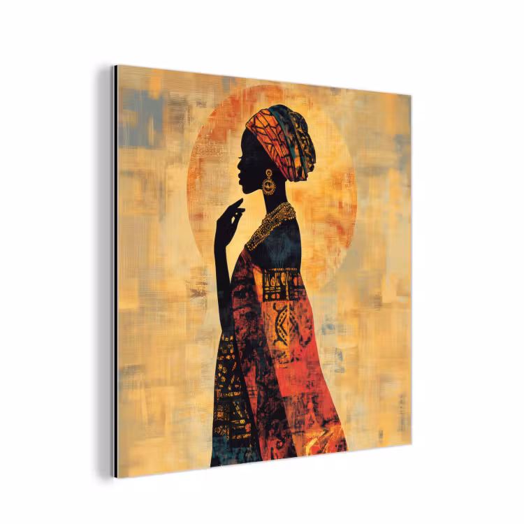 Vrouw - Silhouet - Patronen - Sierlijk aluminium wit klein -3d
