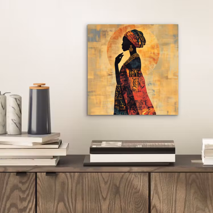 Vrouw - Silhouet - Patronen - Sierlijk aluminium wit klein -sfeer1