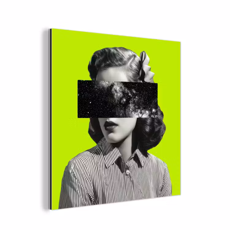 Vrouw - Sterrenhemel - Groen aluminium wit klein -3d