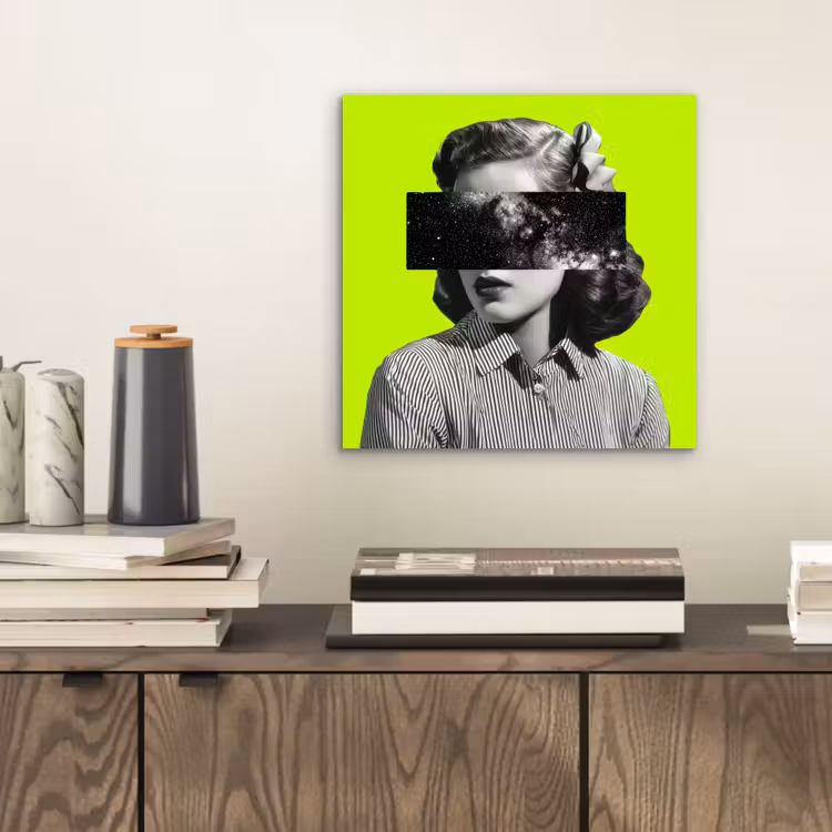 Vrouw - Sterrenhemel - Groen aluminium wit klein -sfeer1