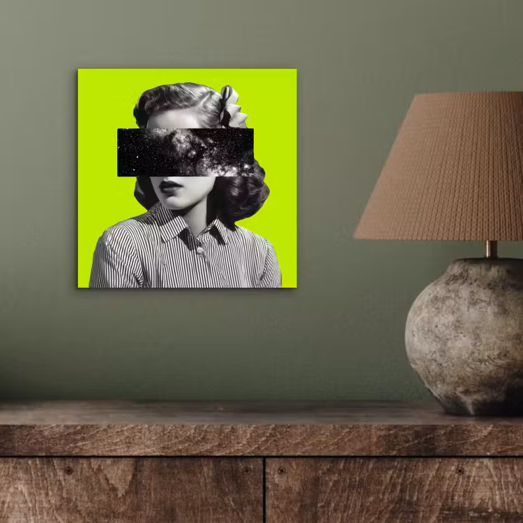 Vrouw - Sterrenhemel - Groen aluminium wit klein -sfeer2
