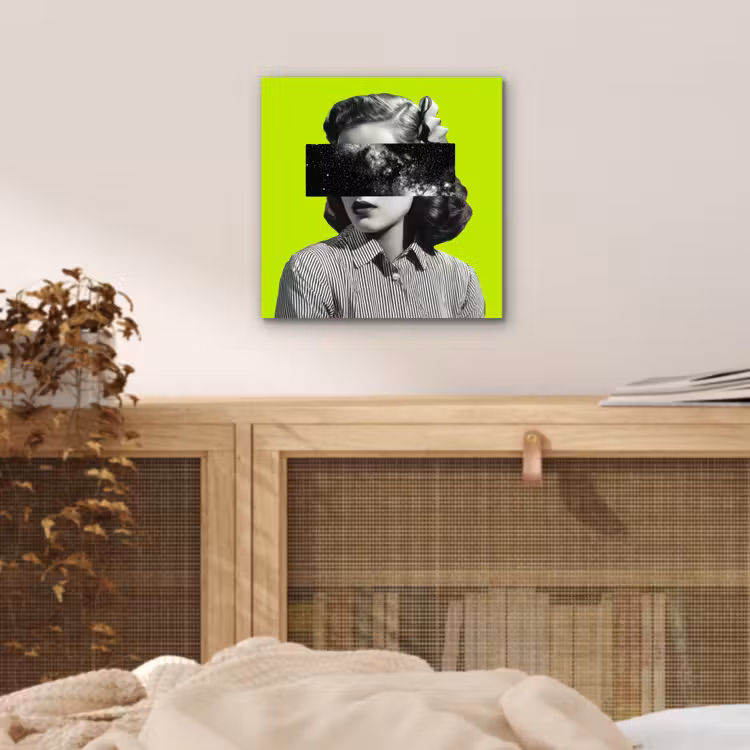 Vrouw - Sterrenhemel - Groen aluminium wit klein -sfeer3