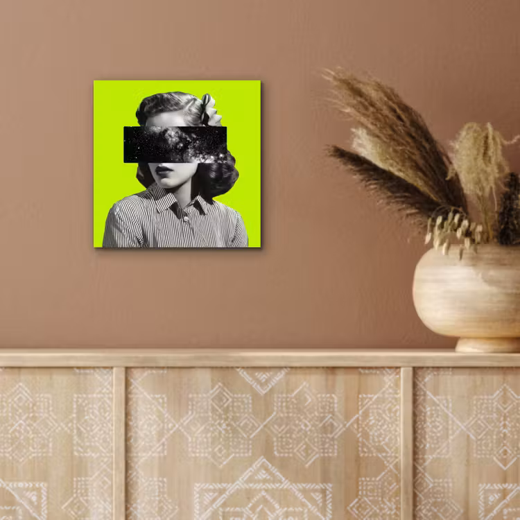 Vrouw - Sterrenhemel - Groen aluminium wit klein -sfeer4