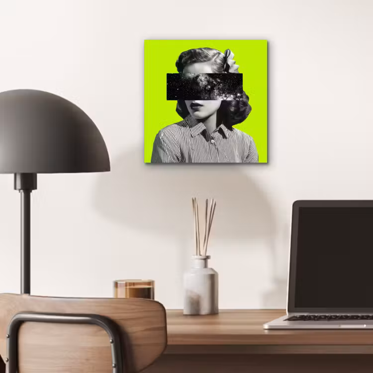 Vrouw - Sterrenhemel - Groen aluminium wit klein -sfeer5
