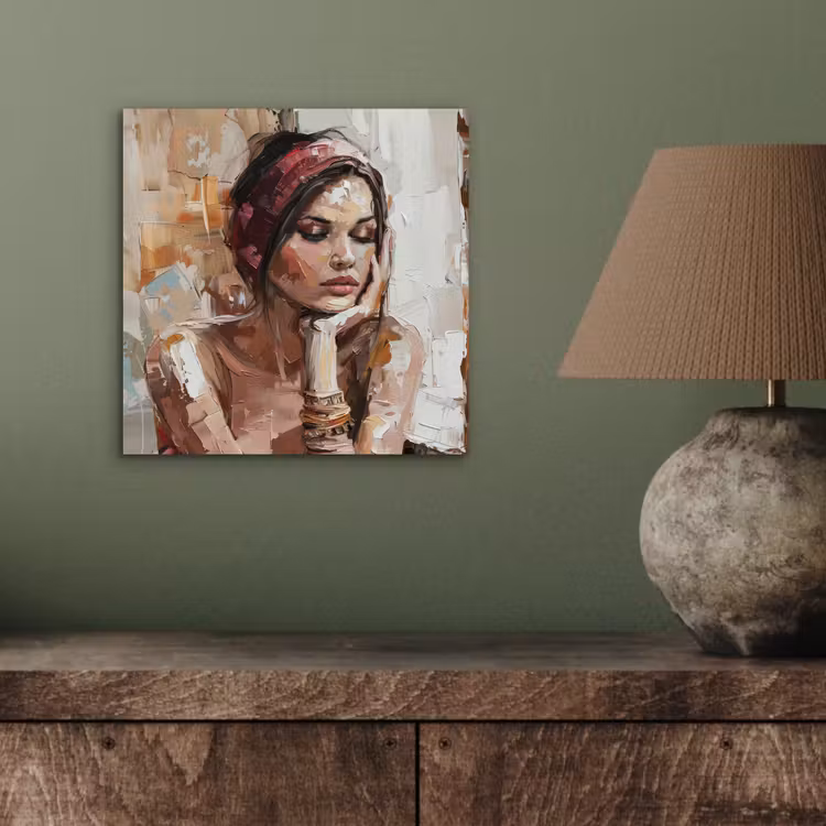 Vrouw - Verflook - Portret - Modern aluminium wit klein -sfeer2