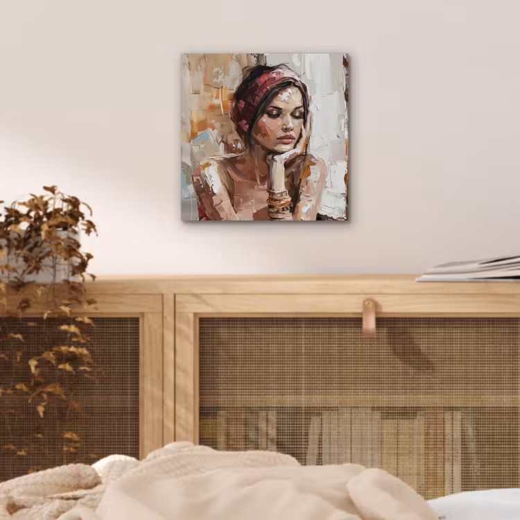 Vrouw - Verflook - Portret - Modern aluminium wit klein -sfeer3