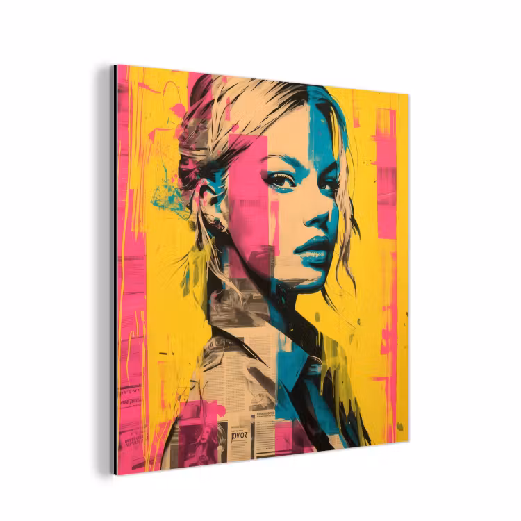 Vrouw - Verfstrepen - Gekleurd aluminium wit klein -3d
