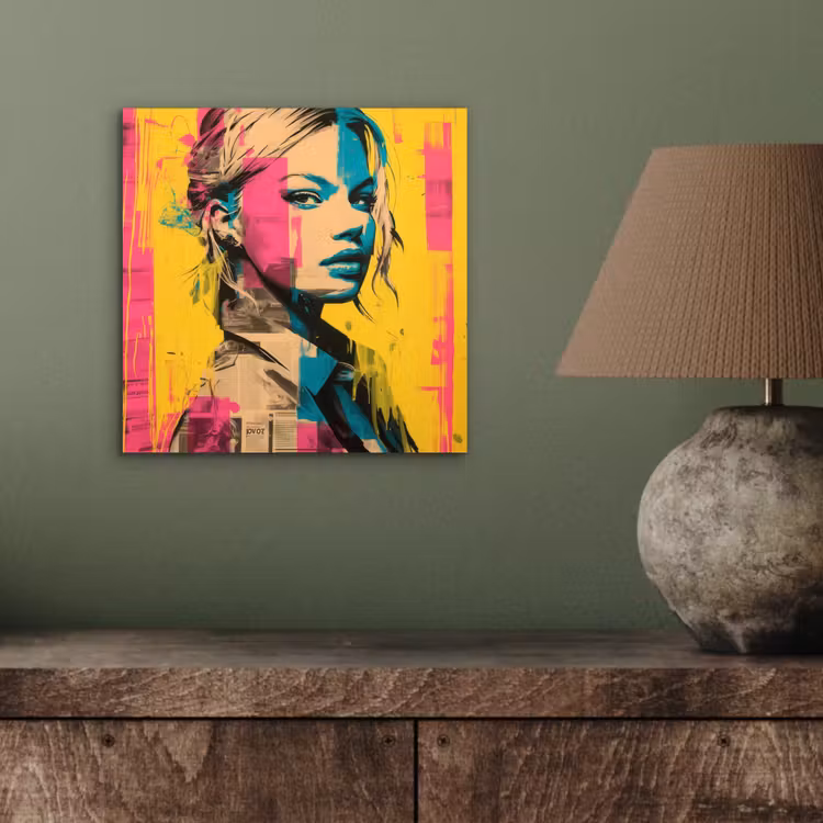 Vrouw - Verfstrepen - Gekleurd aluminium wit klein -sfeer2