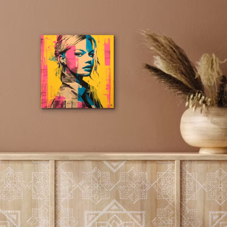 Vrouw - Verfstrepen - Gekleurd aluminium wit klein -sfeer4