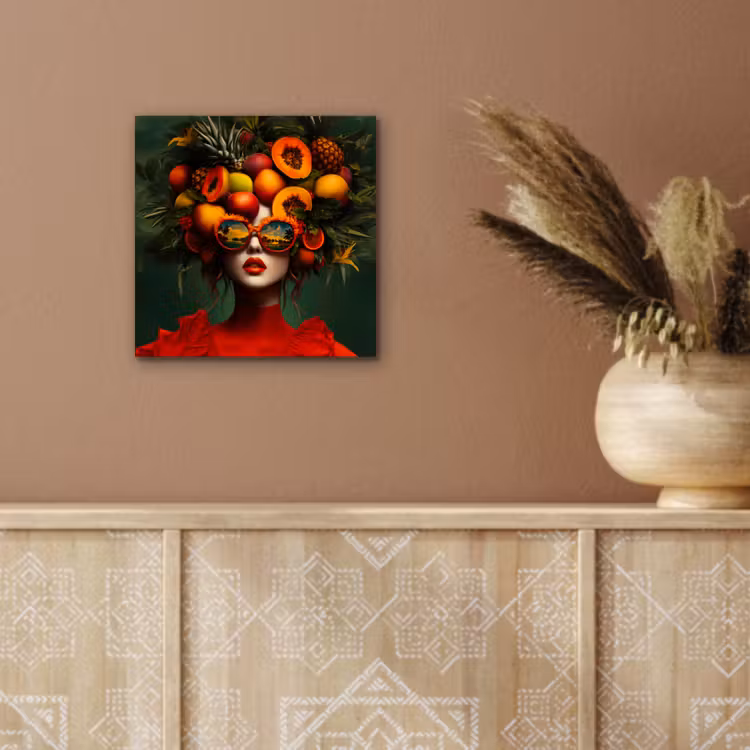 Vrouw - Vruchten - Papaja - Ananas aluminium wit klein -sfeer4