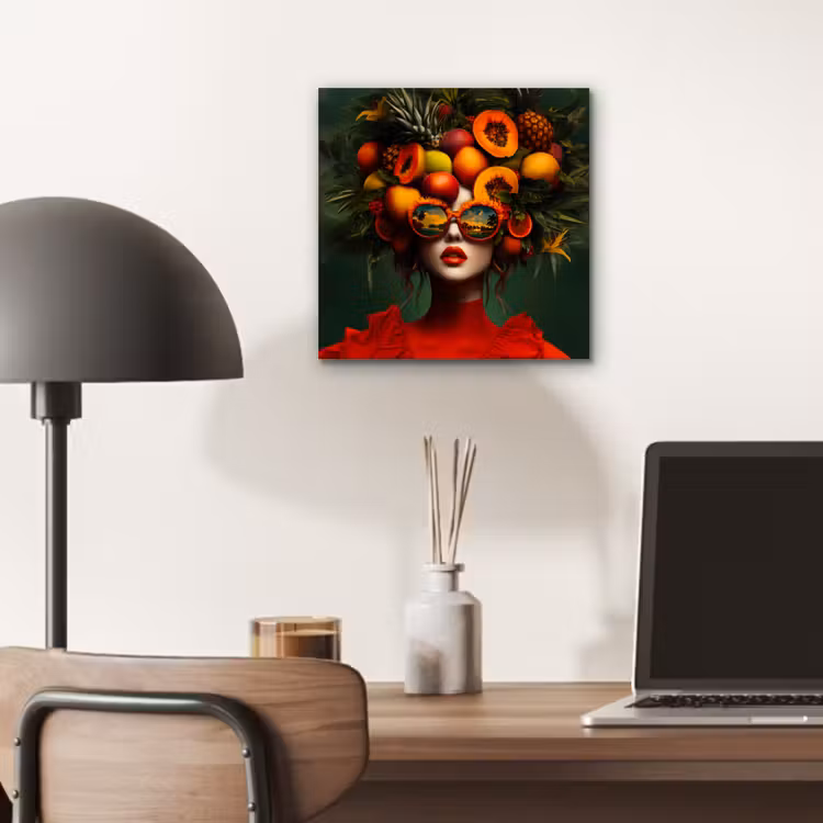 Vrouw - Vruchten - Papaja - Ananas aluminium wit klein -sfeer5