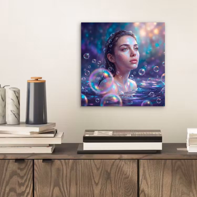 Vrouw - Water - Portret - Kleurrijk - Modern aluminium wit klein -sfeer1