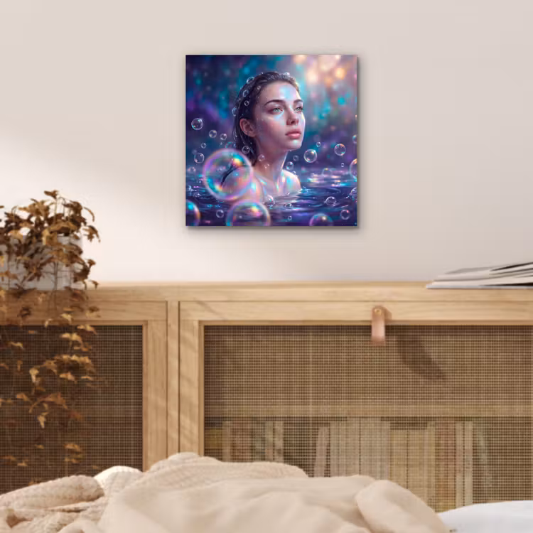 Vrouw - Water - Portret - Kleurrijk - Modern aluminium wit klein -sfeer3
