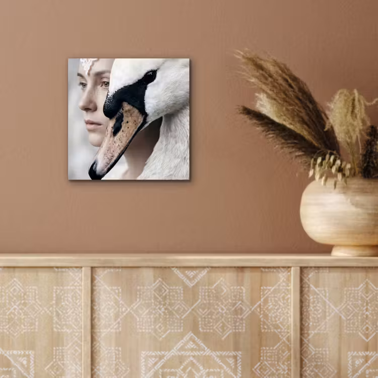 Vrouw - Zwaan - Wit aluminium wit klein -sfeer4
