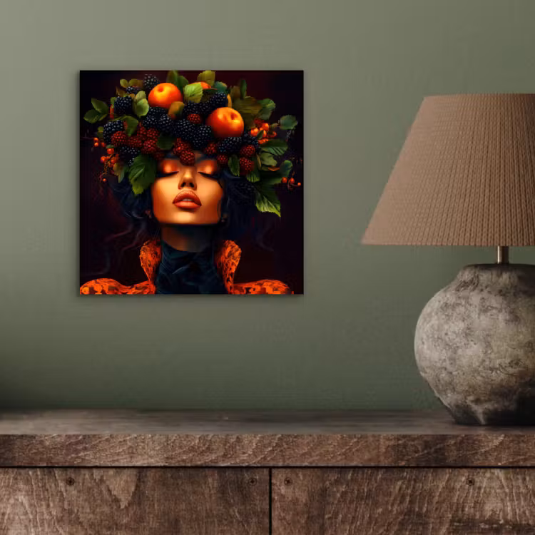 Vrouw - Zwart - Bessen - Bramen - Appels aluminium wit klein -sfeer2