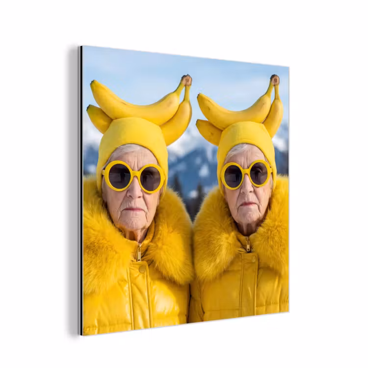 Vrouwen - Bananen - Geel aluminium wit klein -3d