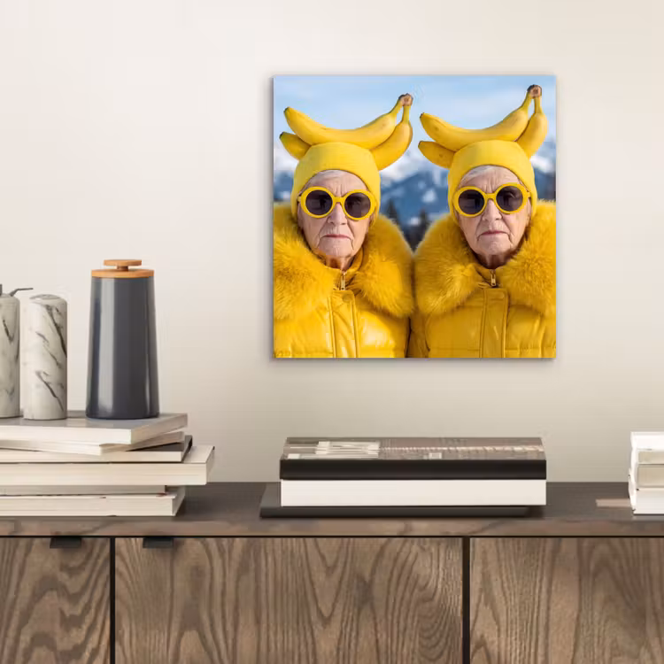 Vrouwen - Bananen - Geel aluminium wit klein -sfeer1