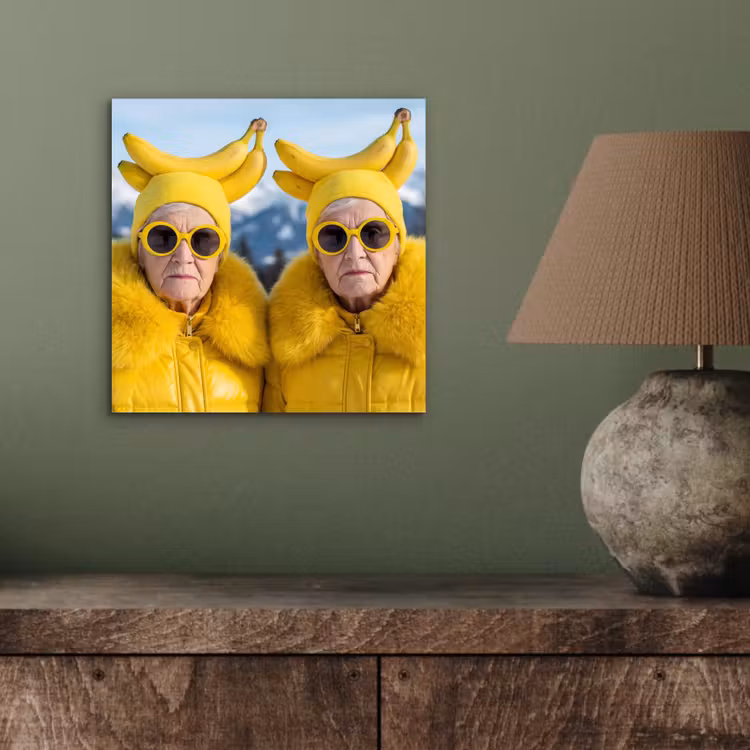 Vrouwen - Bananen - Geel aluminium wit klein -sfeer2