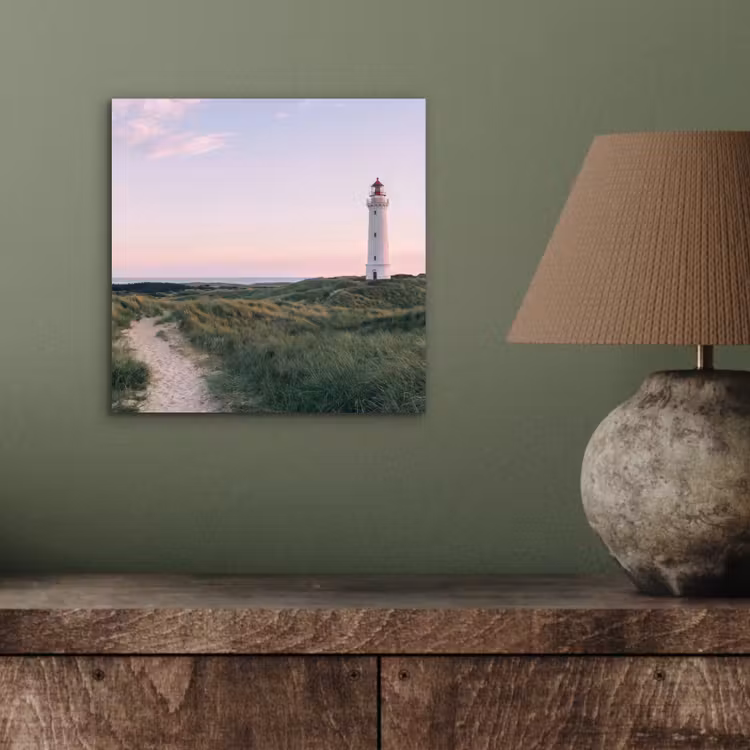 Vuurtoren - Duinlandschap - Zee aluminium wit klein -sfeer2