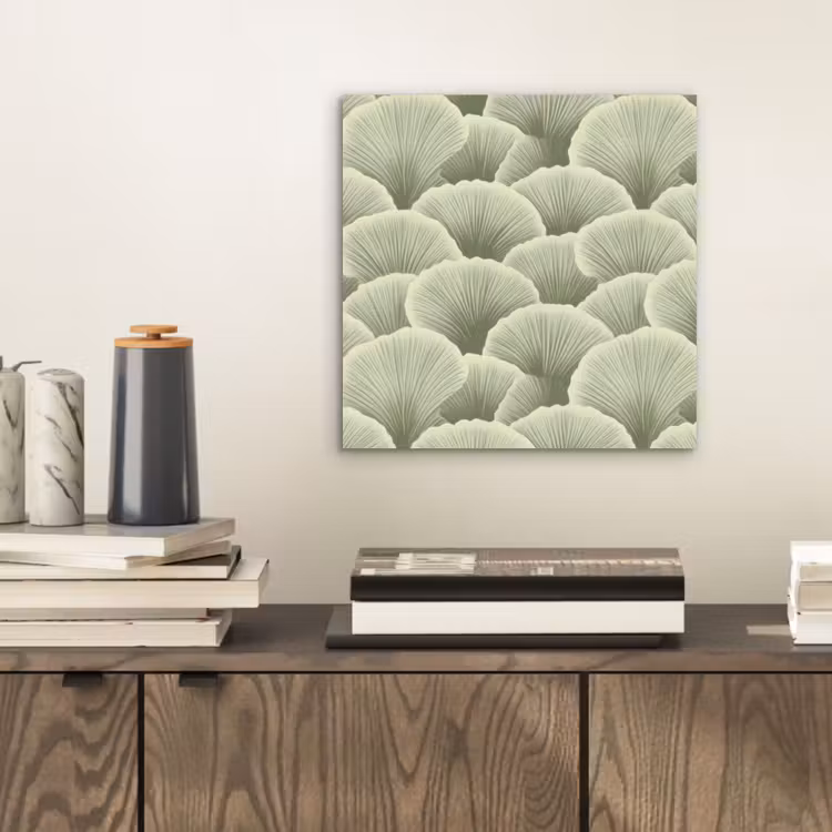 Waaier - Blad - Groen aluminium wit klein 46 -sfeer1