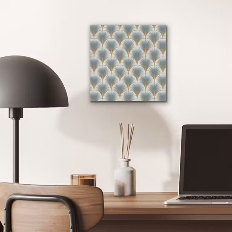 Waaier - Klassiek - Blauw aluminium wit klein 46 -sfeer5