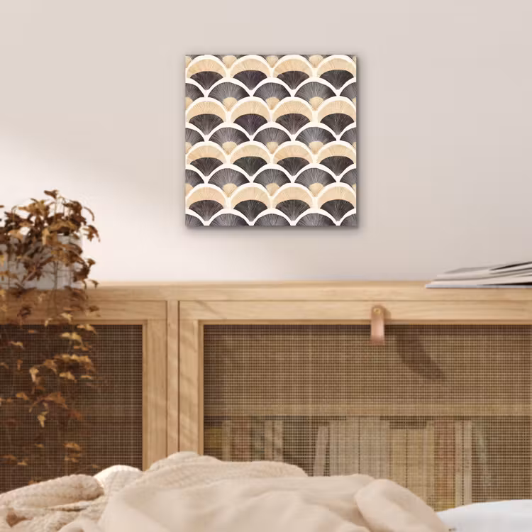 Waaier - Patroon - Zwart - Beige aluminium wit klein 46 -sfeer3