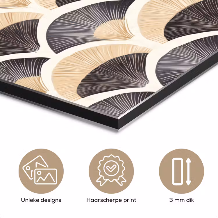 Waaier - Patroon - Zwart - Beige aluminium wit klein 46 -closeup_NL