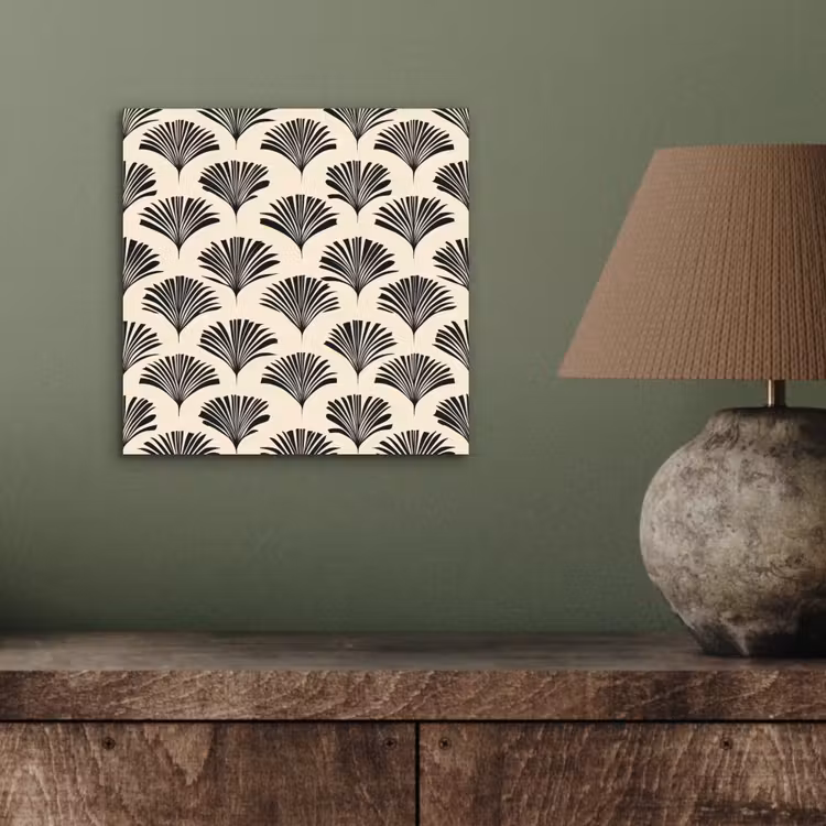 Waaiers - Botanisch - Zwart - Beige aluminium wit klein 46 -sfeer2