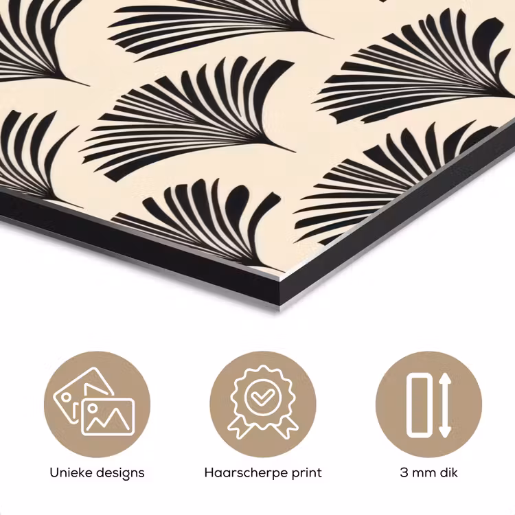Waaiers - Botanisch - Zwart - Beige aluminium wit klein 46 -closeup_NL