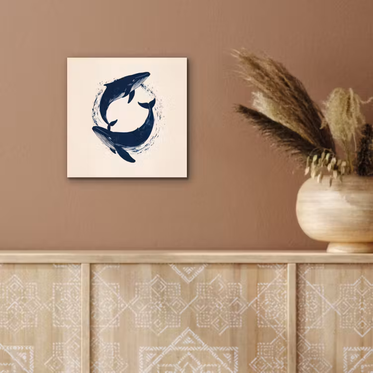 Walvissen - Spetters - Cirkel - Donkerblauw aluminium wit klein -sfeer4