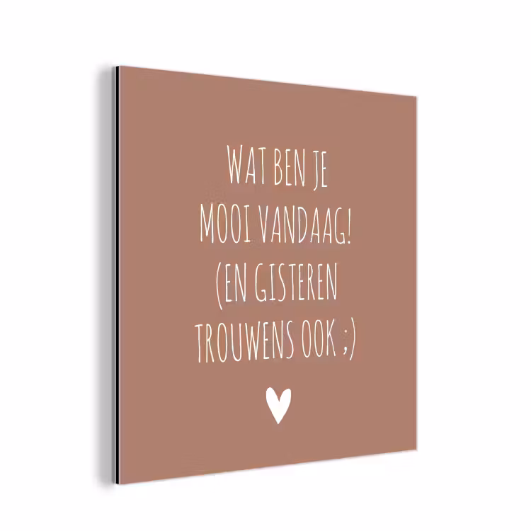 Wat ben je mooi vandaag - Spreuken - Quotes aluminium wit klein -3d