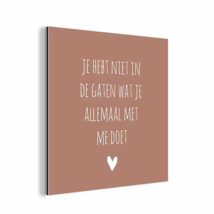 Wat je allemaal met me doet - Quotes - Spreuken aluminium wit klein -3d