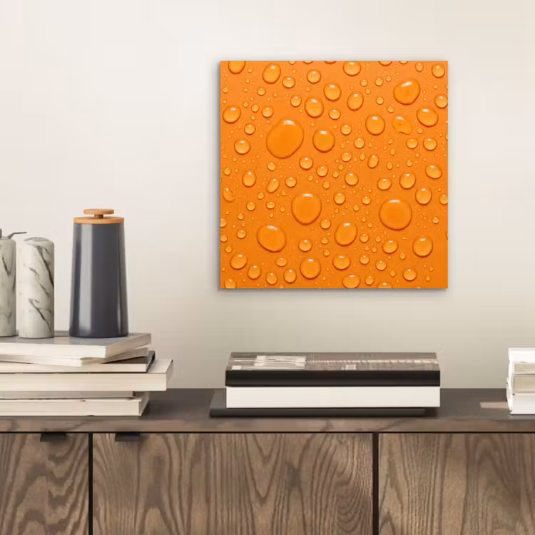 Water - Druppels - Oranje aluminium wit klein -sfeer1