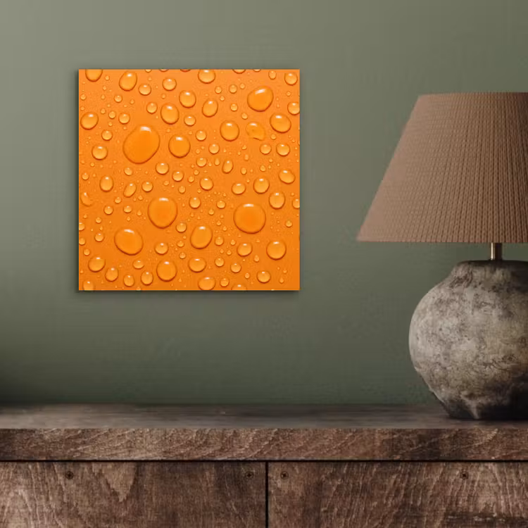 Water - Druppels - Oranje aluminium wit klein -sfeer2