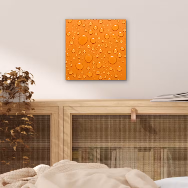 Water - Druppels - Oranje aluminium wit klein -sfeer3