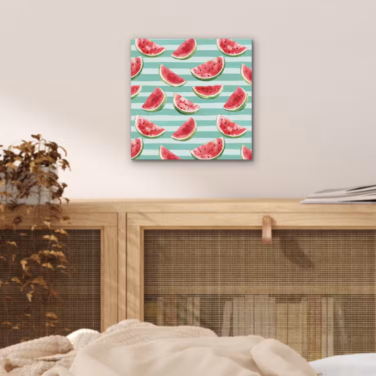 Watermeloen - Strepen - Groen aluminium wit klein 46 -sfeer3