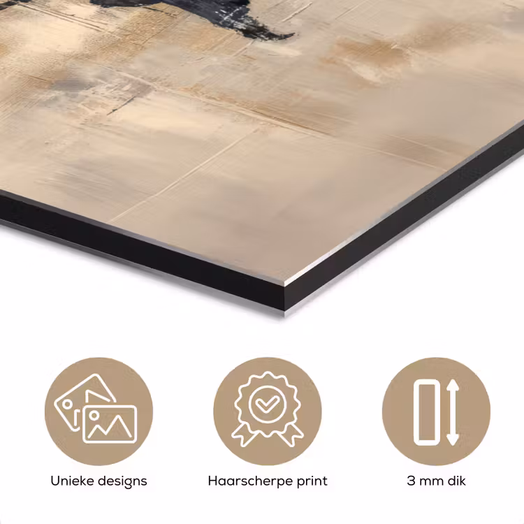 Wereldkaart - Goud - Zwart - Abstract aluminium wit klein -closeup_NL