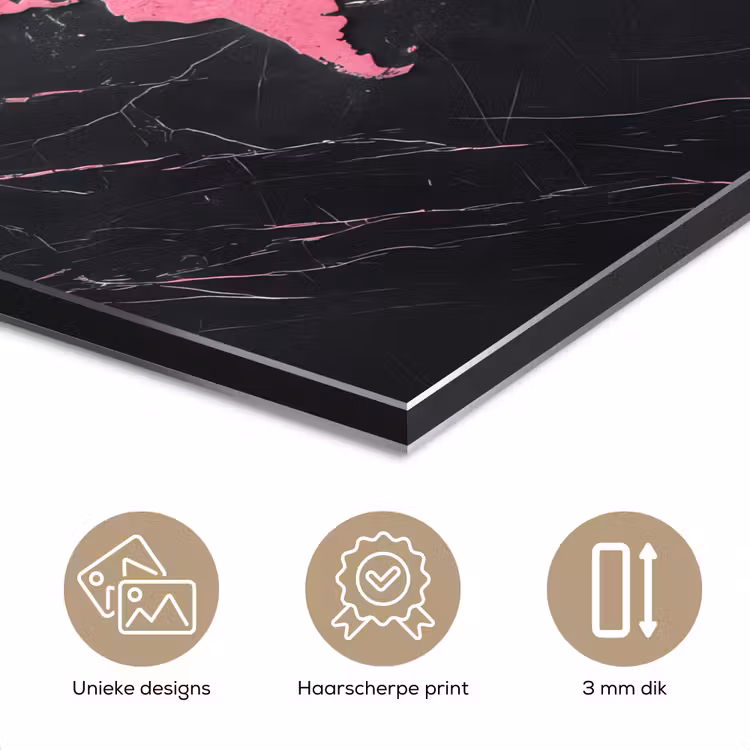 Wereldkaart - Roze - Marmer aluminium wit klein -closeup_NL