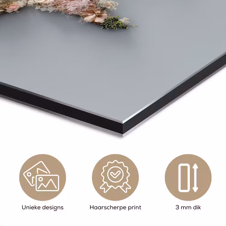 Wereldkaart - Rozen - Roze aluminium wit klein -closeup_NL