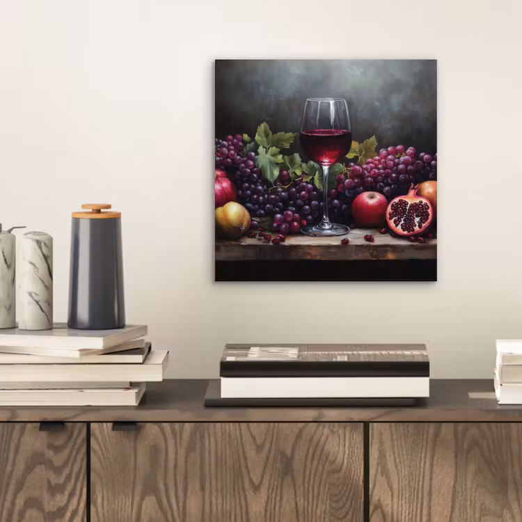Wijn - Fruit - Stilleven aluminium wit klein -sfeer1