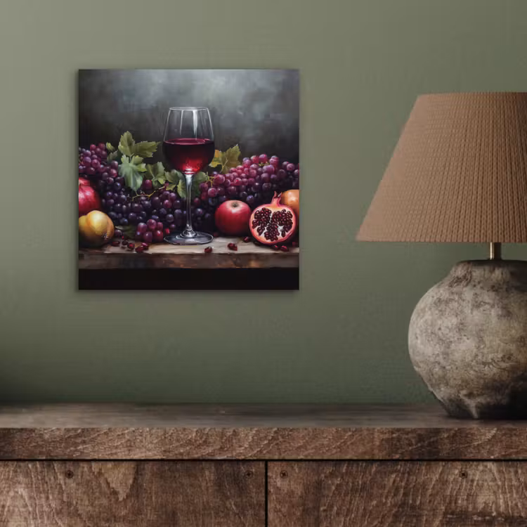 Wijn - Fruit - Stilleven aluminium wit klein -sfeer2