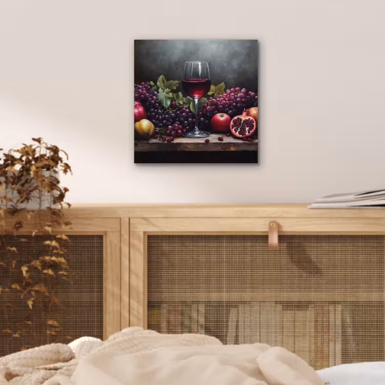 Wijn - Fruit - Stilleven aluminium wit klein -sfeer3