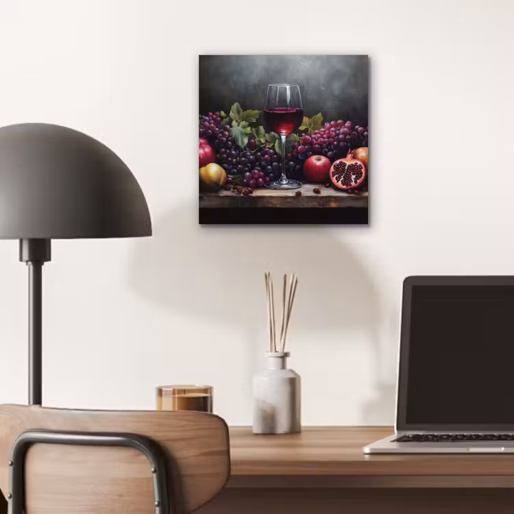 Wijn - Fruit - Stilleven aluminium wit klein -sfeer5